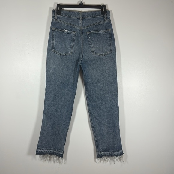 Free People Jeans 26 Denim Lita Straight Leg Fray Distressed Ripped OB933053 - Picture 5 of 7